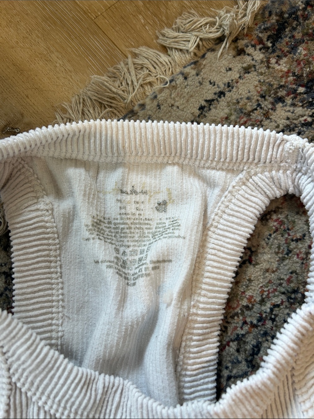 Ribbed Cream Racerback Tank Top - Picture 2 of 2